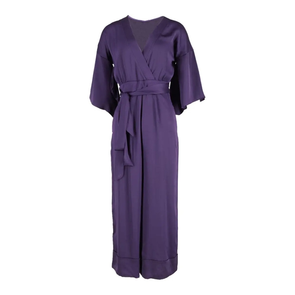 Sydney Wrap-Effect Hammered-Satin Jumpsuit